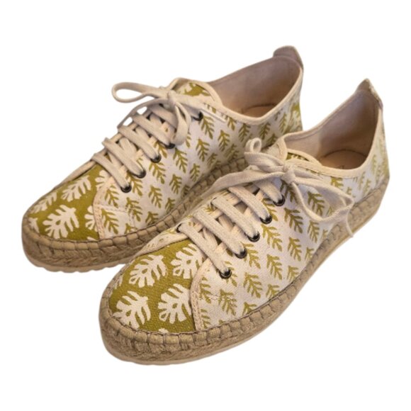Ochre ANTHROPOLOGIE SZ Blockprint Dapohne Jute Sneaker sz 39/ 8.5 - Picture 5 of 11